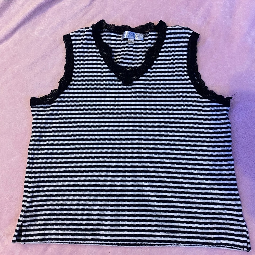 Black and White Striped Tank Top